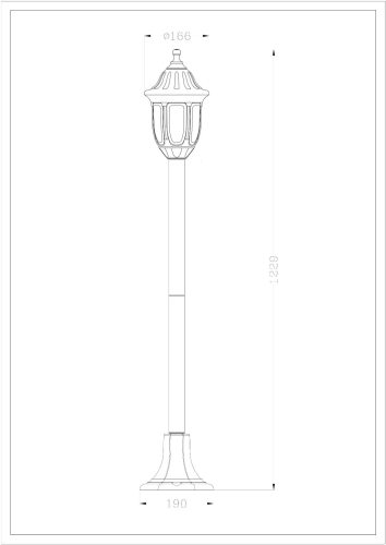 Avide Kültéri Álló Lámpa Mateo-XL 1220mm 1xE27 Fekete IP44