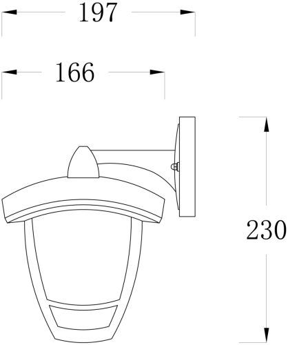 Avide Outdoor Wall Lamp Aria-U 1xE27 Black IP44
