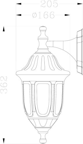 Avide Outdoor Wall Lamp Mateo-D 1xE27 Black IP44