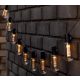 Retró Edison körte izzó forma LED Szolár Napelemes Dekor Lampion 10db 4,7m DS010