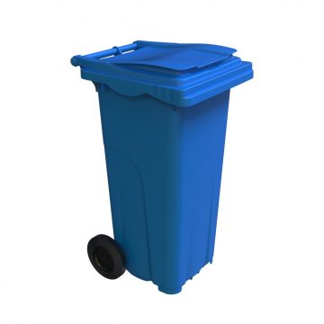  Műanyag szemetes kuka, kommunális hulladékgyűjtő, kék, 120L