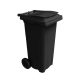 Plastic trash can, municipal waste bin, yellow, 120L