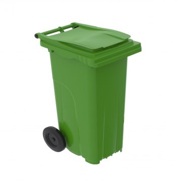  Műanyag szemetes kuka, kommunális hulladékgyűjtő, zöld, 120L