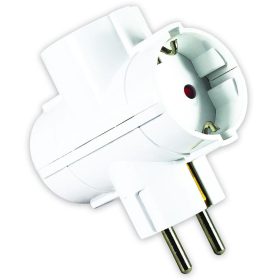 T-splitter Commel cu 3 căi, alb, 16A, 3500W