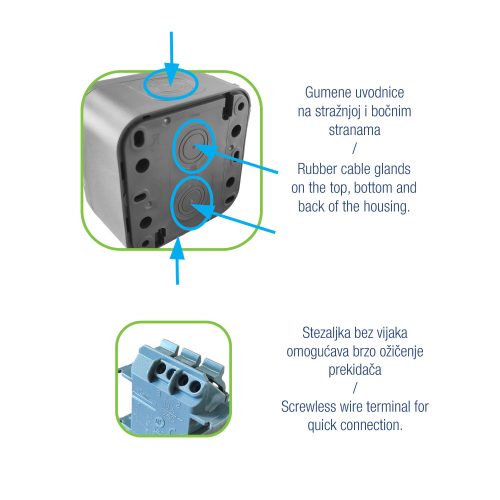 Commel external wall 2P F plug anthracite socket IP55