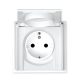 Commel Schuko socket plug, spring connection, recessed white  