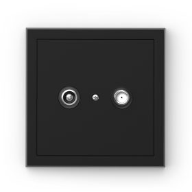 Commel socket TV SAT recessed black