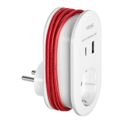 Virone strujni adapter, punjač za telefon schuko USB AC, USB C lightning kabel