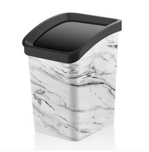 Plastic Smart Click trash can with white/black print GOGO 23L