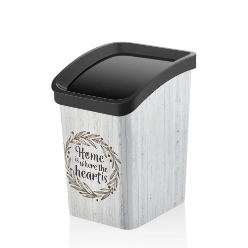 Plastic Smart Click trash can with white/black print GOGO 23L