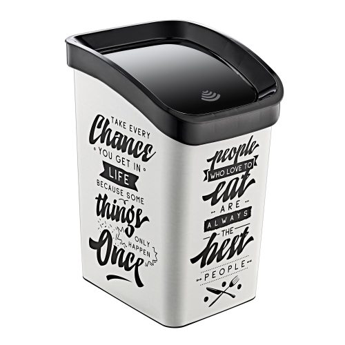 Plastic Smart Click trash can with white/black print GOGO 23L