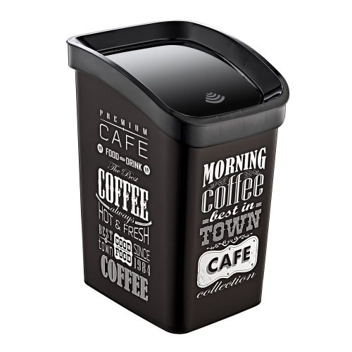 Plastic Smart Click trash can, with black/black pattern inscription GOGO 23L