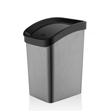 Plastic Smart Click trash can, black/carbon pattern 23L
