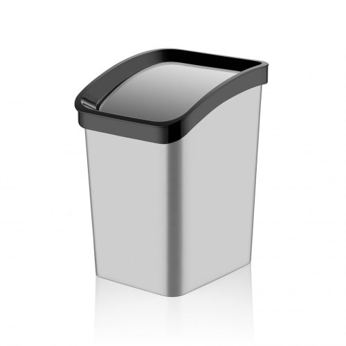 Plastic Smart Click trash can, silver/black 23L
