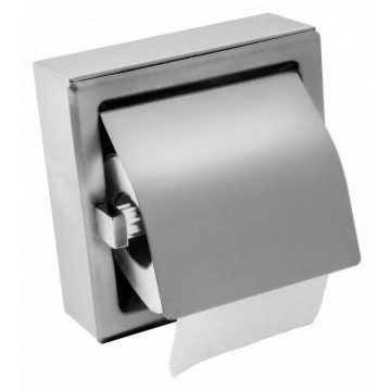 Stainless steel toilet paper dispenser with small roll