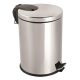 Stainless steel pedal bin, with removable plastic bucket, 3L, shiny