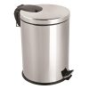 Stainless steel pedal bin, with closing damper, 5L, shiny