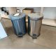 Stainless steel pedal bin with removable plastic bucket, 12L, glossy
