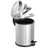 Stainless steel pedal bin, with closing damper, 12L, shiny