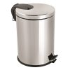 Stainless steel pedal bin, with closing damper, 12L, shiny