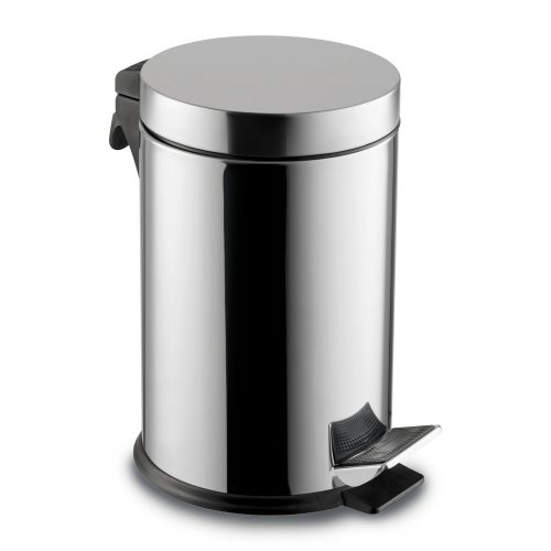 Stainless steel pedal bin, with soft-close mechanism, 20L, glossy