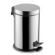 Stainless steel pedal bin, with removable plastic bucket, 30L, shiny