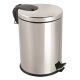 Stainless steel pedal bin, with removable plastic bucket, 40L, shiny