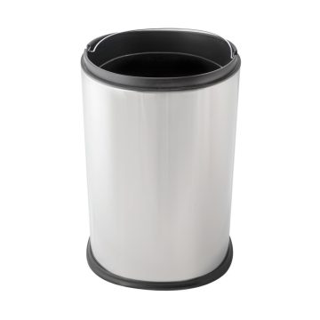   Lidless, stainless steel dustbin, 20 liters, 27.5x42cm, shiny 430SS 4pcs/carton