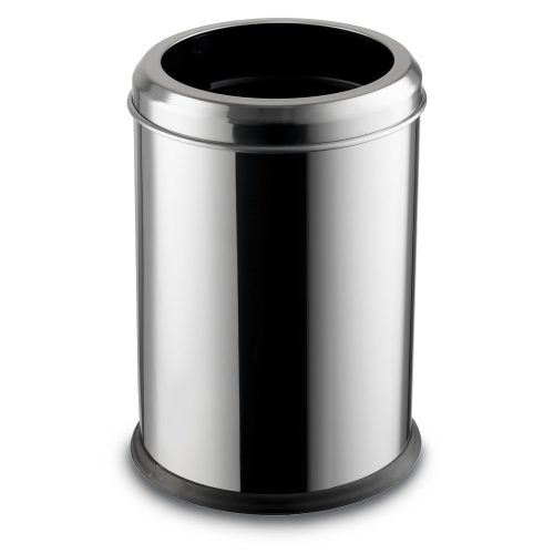 Lidless, stainless steel trash can, 20 liters, 27.5x42cm, glossy 430SS 4pcs/carton