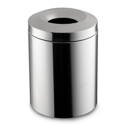 Stainless steel fireproof trash can, 5 liters, shiny