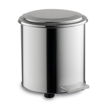 Stainless industrial pedal bin, 90 liters, shiny