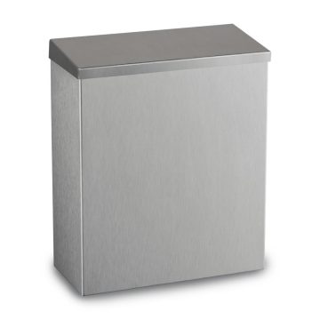 Wall-mounted stainless steel trash can with lid, 7 liters