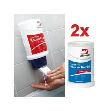   Dreumex Universal protect One2Clean 2x1.5L hand protection cream + manual dispenser