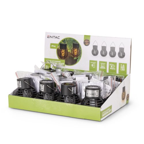 Entac Kerti Szolár Lámpa Láng Effekttel, Függő Lámpás, 6db WW SMD LED, 12db/kínáló