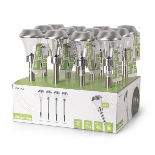 Entac Kerti Szolár Lámpa 400mm Rozsdamentes acél 1 LED 12/kínáló