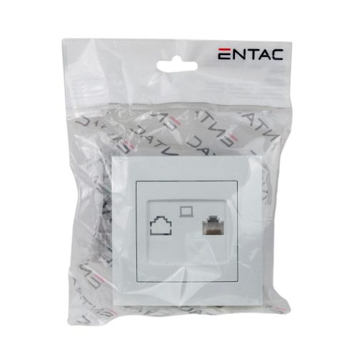 Entac Arnold flush-mounted wall LAN connector Cat5 White