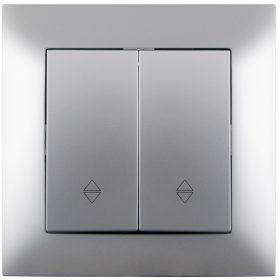   Ентац 106 6 Арнолд уградни двоструки прекидач сребрне боје