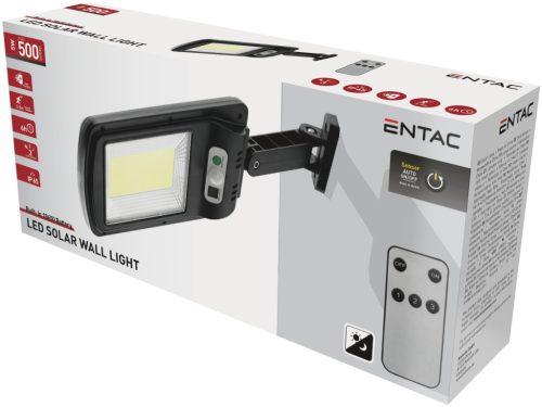 Entac Napelemes Műanyag Fali lámpa 5W mozgásérzékelővel és IR távirányítóval