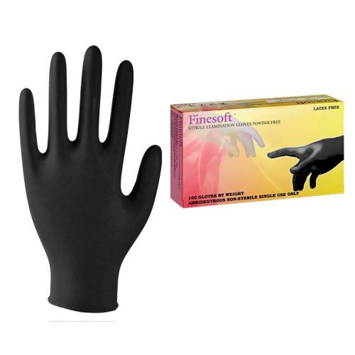 Finesoft Nitrile examination gloves, powder-free, black "XL" 100 pcs/box