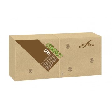  Infibra Napkin Madre Terra, 1 ply, 30x30cm, brown, 100% eco, 500 sheets/pack
