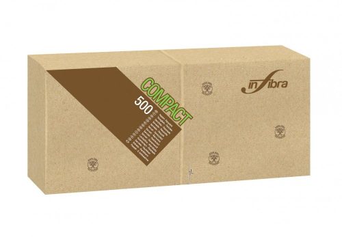 Infibra Szalvéta Madre Terra 1 rétegű 30x30cm barna 100% eco 500 lap/csomag