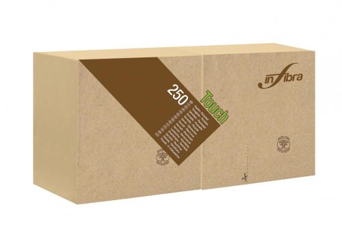 Infibra Napkin Madre Terra, 2 layers, 24x24cm, brown, 100% eco, 250 sheets/pack