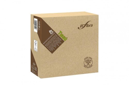 Infibra Napkin Madre Terra, 2 layers, 38x38cm, brown, 100% eco, 40 sheets/pack