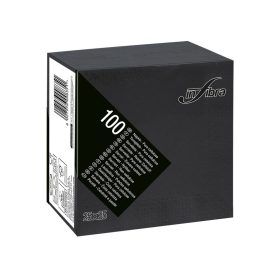 Infibra Szalvéta 25x25cm fekete 2 réteg 100 lap/csomag