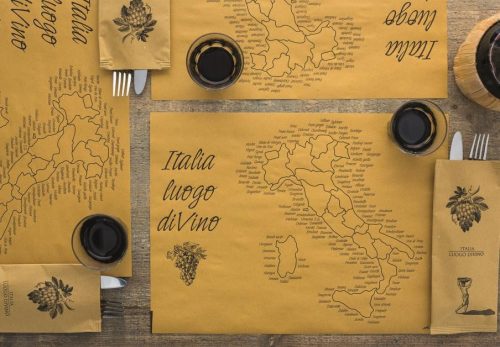 Suport tacamuri Infibra Italia Luogo Divino 2 straturi 38x38 servetele albe 125 bucati/pachet