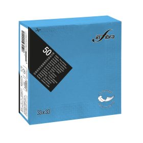 Servetel Infibra 33x33cm turcoaz 2 straturi 50 foi/pachet 