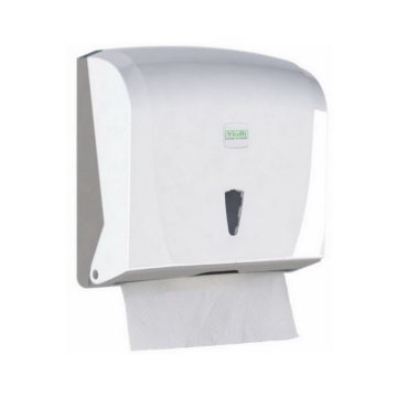   Vialli Z folded hand towel dispenser, ABS plastic, white for a maximum of 23cm wide paper