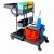 Combi cleaning cart plastic + chrome frame 2x18 liter + 2x5 liter bucket