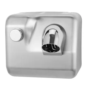   Hair dryer, with hose, push button, vandal-proof, stainless steel, white, 1300W
