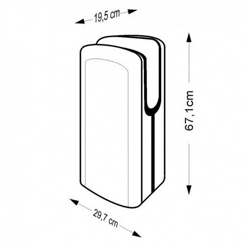 Alpha KW1091 kézbedugós kézszárító méretek